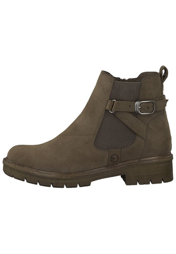 Tamaris Stiefelette Lederimitat/Textil Taupe - surf4shoes