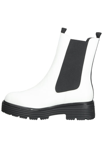 Tamaris Stiefelette Lederimitat/Textil Weiß - surf4shoes