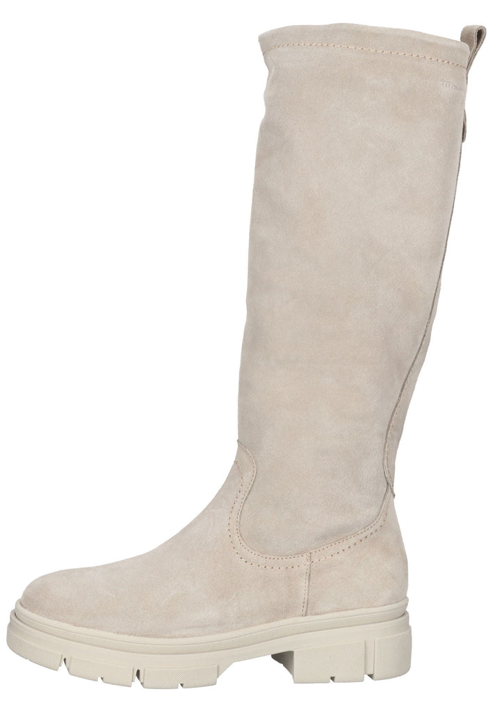 Tamaris Stiefel Veloursleder Taupe - surf4shoes
