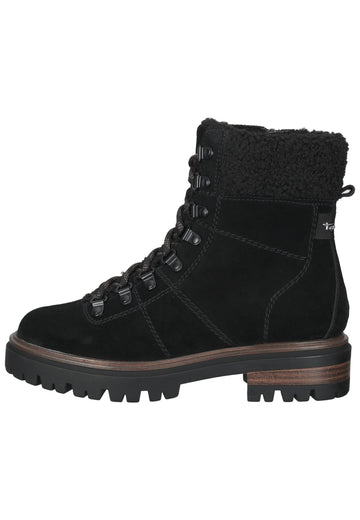 Tamaris Stiefelette Leder/Textil Schwarz Warmfutter - surf4shoes