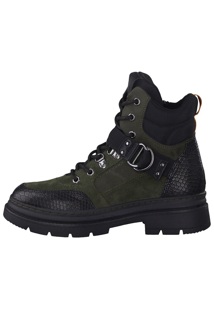 Tamaris Stiefelette Lederimitat Oliv - surf4shoes