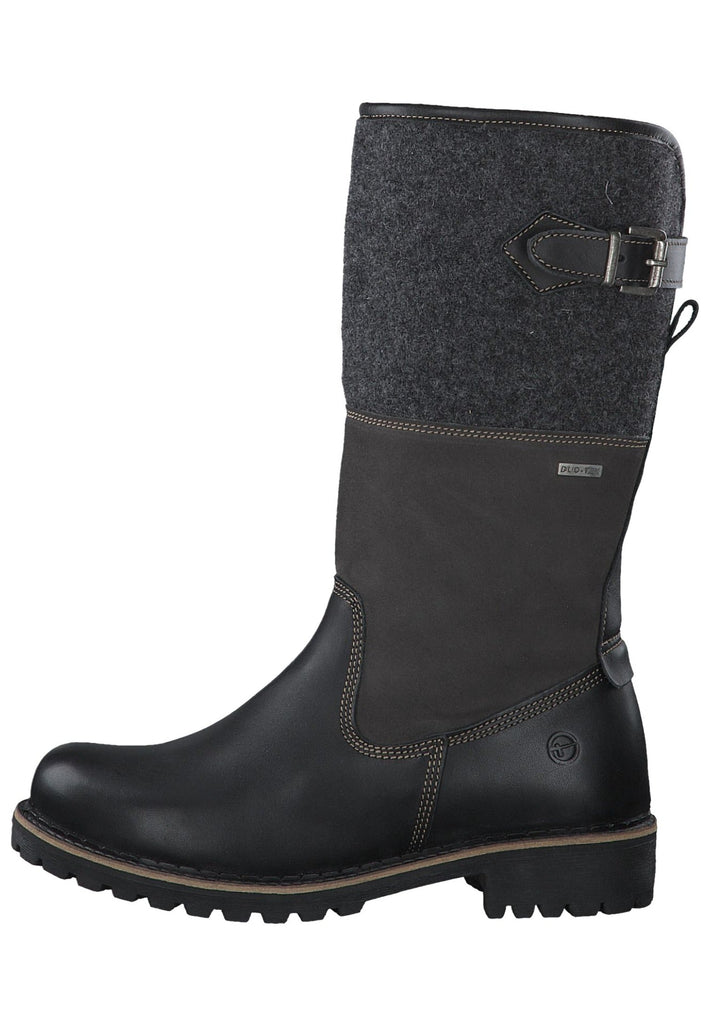 Tamaris Stiefel Leder/Textil Schwarz - surf4shoes