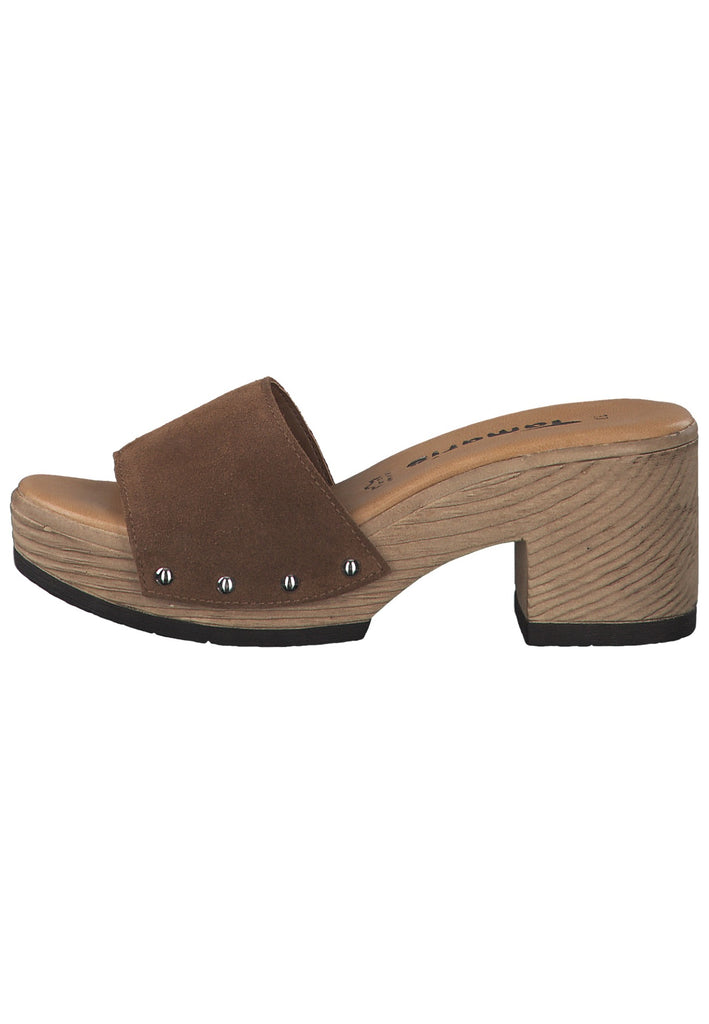 Tamaris Clogs Leder Cuoio - surf4shoes