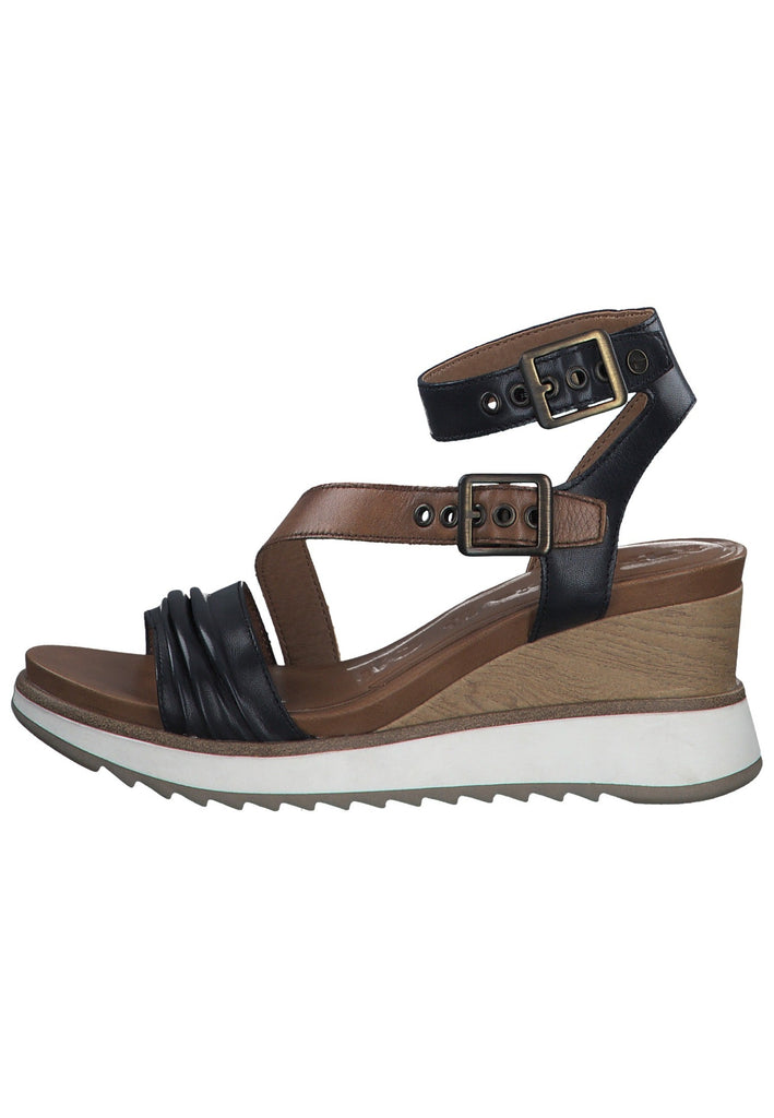 Tamaris Sandalen Leder Dunkelblau/Braun - surf4shoes