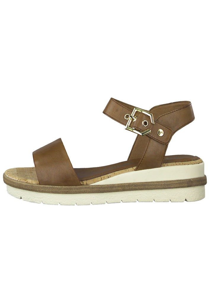Tamaris Sandalen Leder Nuss - surf4shoes
