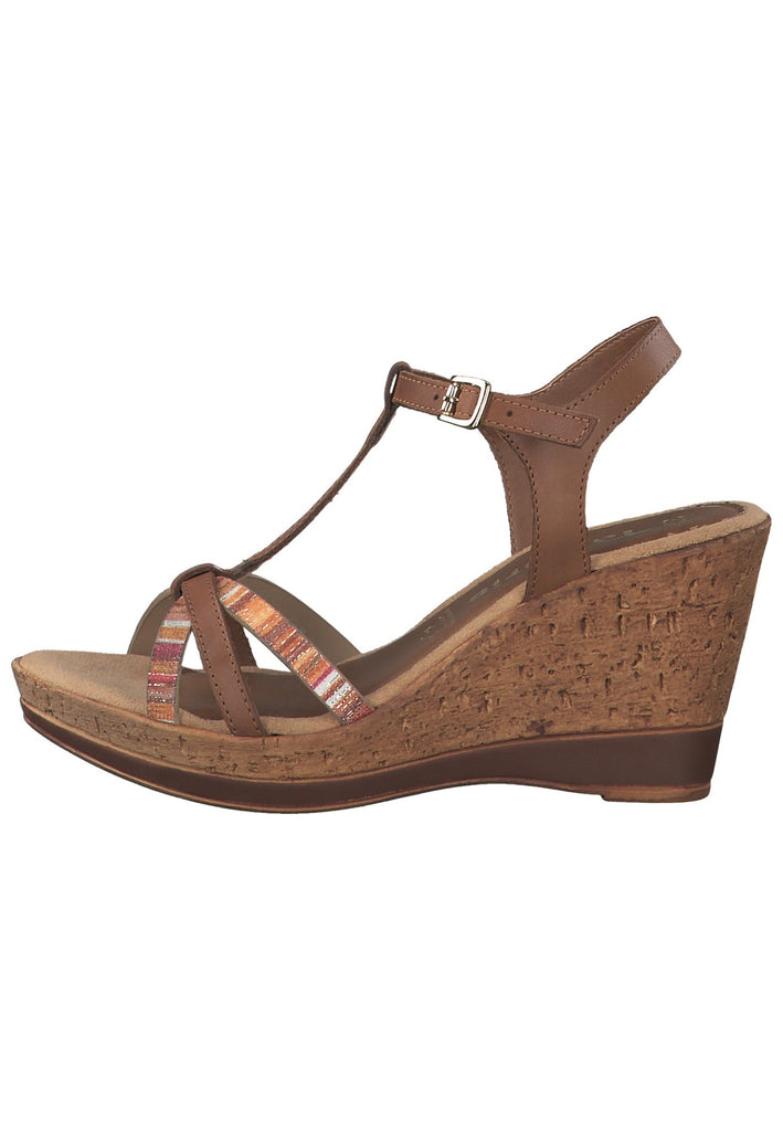 Tamaris Sandalen Leder/Synthetik Braun/Orange - surf4shoes
