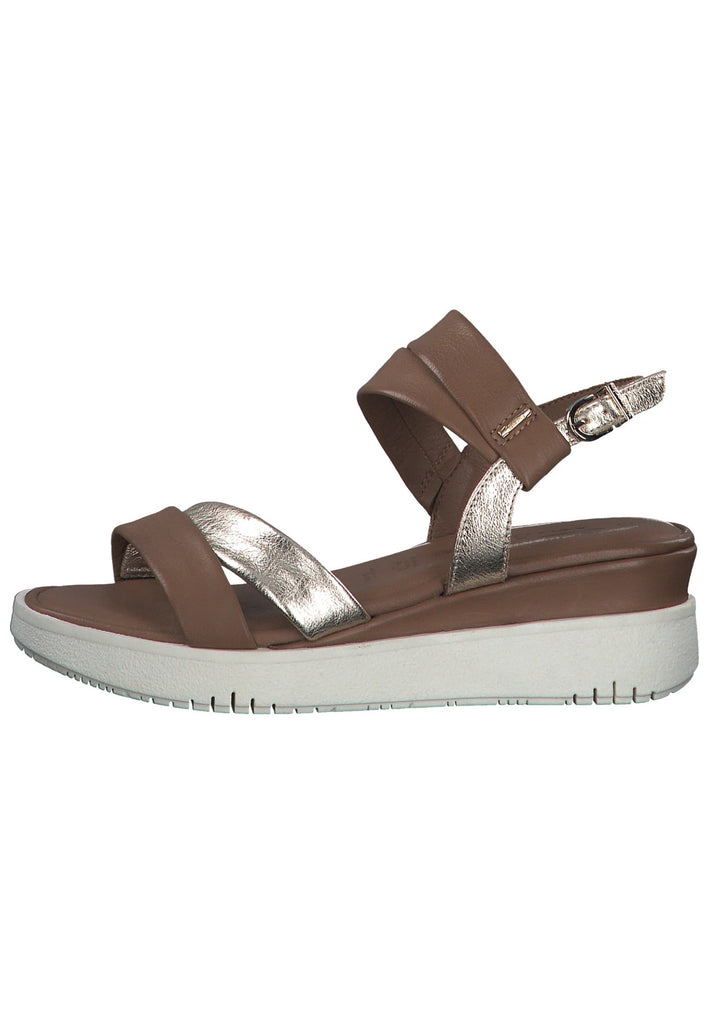 Tamaris Sandalen Leder Braun/Gold - surf4shoes