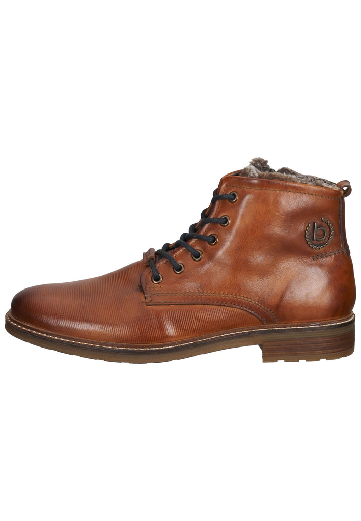 Bugatti Stiefelette Nappaleder Cognac Warmfutter - surf4shoes