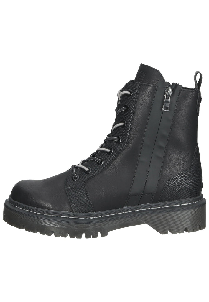 Bugatti Stiefelette Lederimitat Croco Black Warmfutter - surf4shoes
