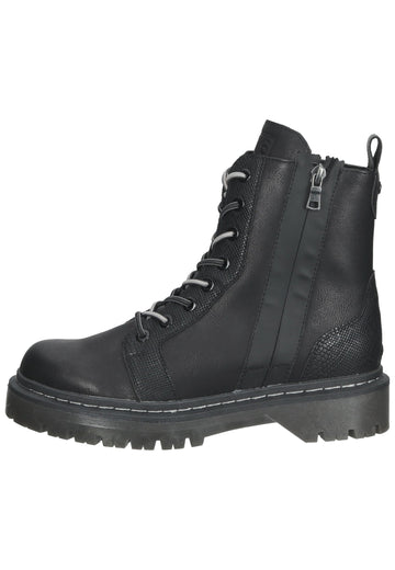 Bugatti Stiefelette Lederimitat Croco Black Warmfutter - surf4shoes