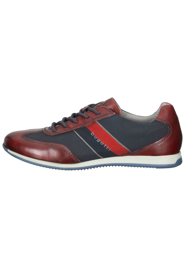 Bugatti Halbschuhe Leder/Textil Rot/Blau - surf4shoes