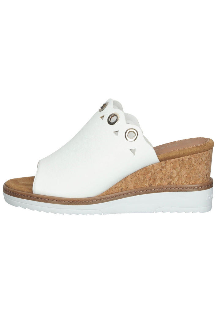Bugatti Pantoletten Lederimitat/Textil Weiß - surf4shoes