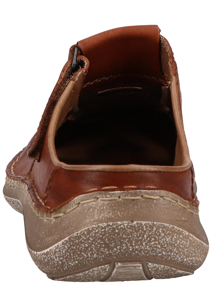Rieker Pantoletten Leder Braun - surf4shoes