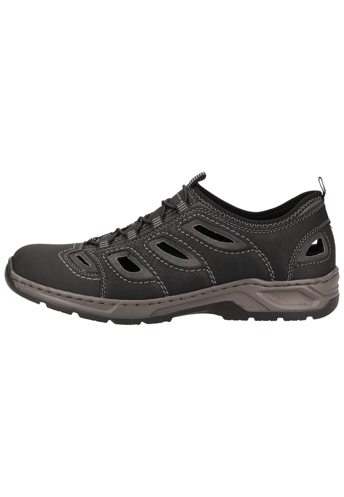 Rieker Wanderschuhe Lederimitat/Textil Schwarz - surf4shoes
