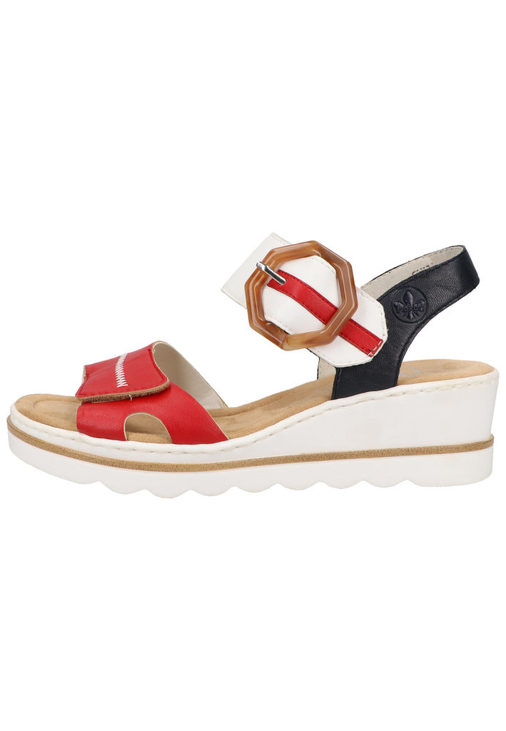Rieker Sandalen Lederimitat Rot - surf4shoes