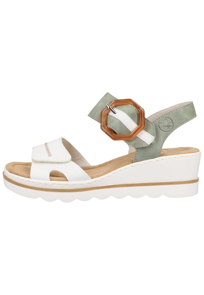 Rieker Sandalen Lederimitat Weiß - surf4shoes