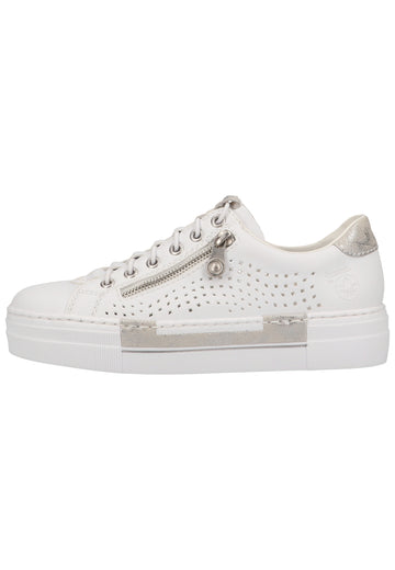 Rieker Sneaker Lederimitat Weiß - surf4shoes