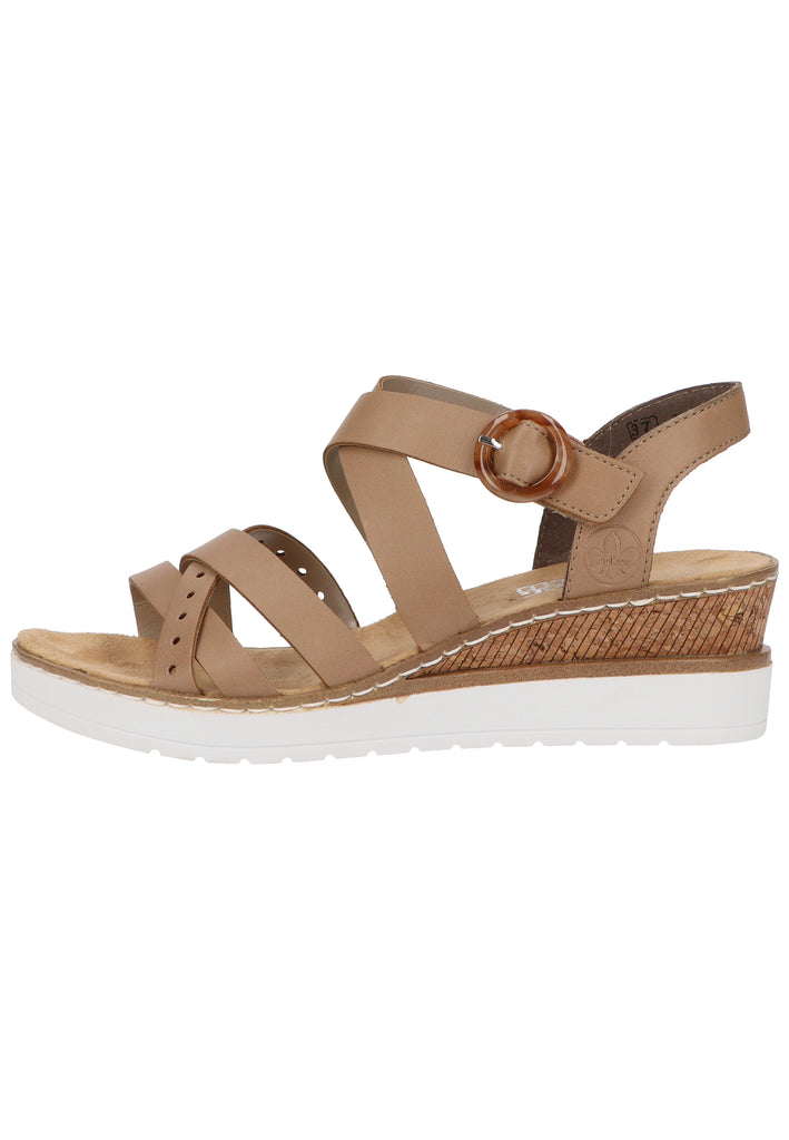 Rieker Sandalen Lederimitat Beige - surf4shoes