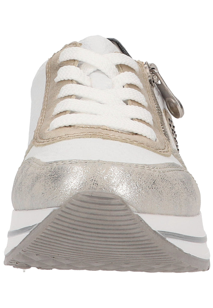 Rieker Sneaker Lederimitat Weiß/Silber - surf4shoes