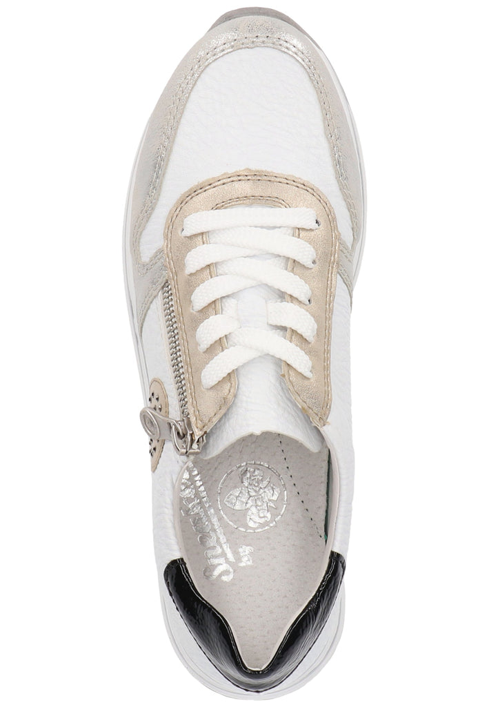 Rieker Sneaker Lederimitat Weiß/Silber - surf4shoes