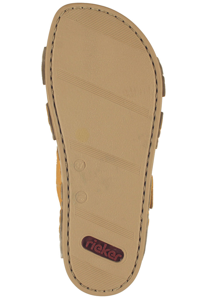 Rieker Pantoletten Leder Gelb - surf4shoes