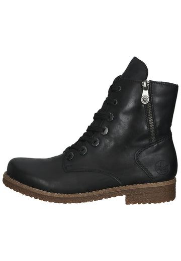 Rieker Stiefelette Lederimitat Schwarz Warmfutter - surf4shoes
