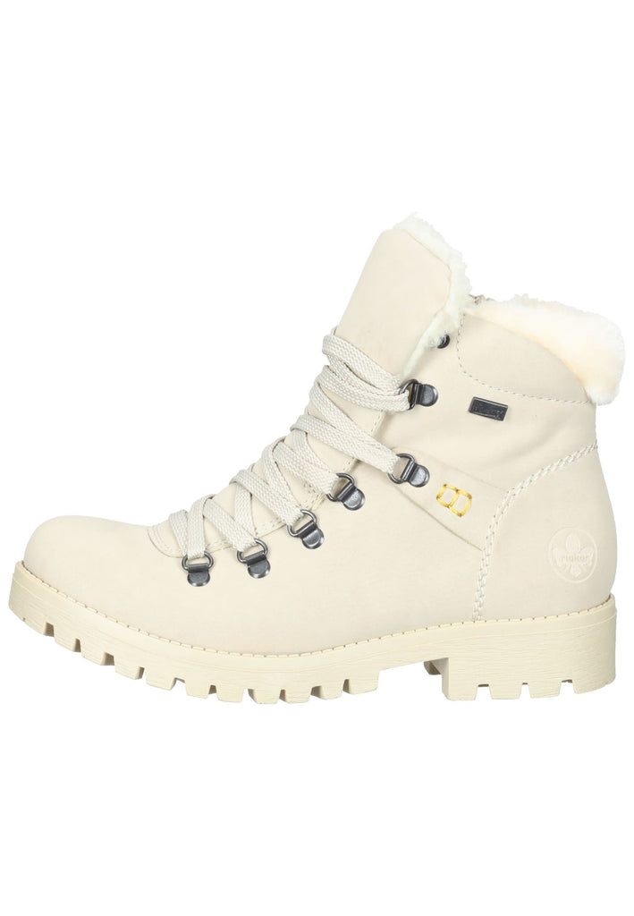 Rieker Stiefelette Lederimitat Beige/Weiß Warmfutter - surf4shoes