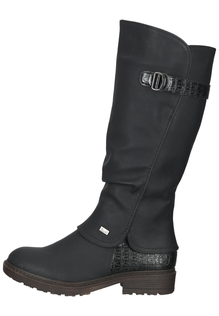 Rieker Stiefel Lederimitat Schwarz Warmfutter - surf4shoes