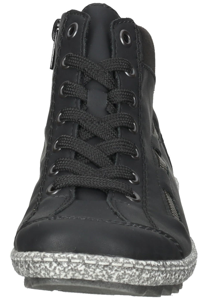 Rieker Stiefelette Lederimitat Schwarz - surf4shoes