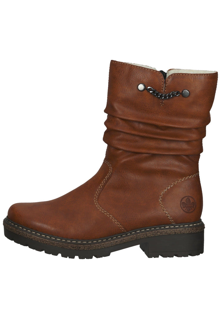 Rieker Stiefel Lederimitat Zimt Warmfutter - surf4shoes