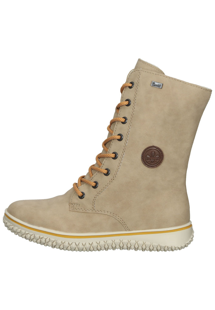 Rieker Stiefelette Lederimitat Beige Warmfutter - surf4shoes