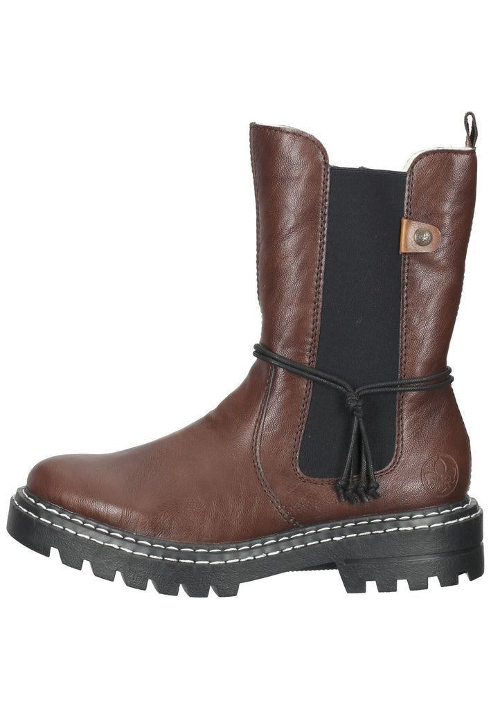 Rieker Stiefel Lederimitat Dunkelbraun Warmfutter - surf4shoes