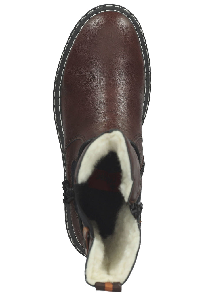 Rieker Stiefel Lederimitat Dunkelbraun Warmfutter - surf4shoes