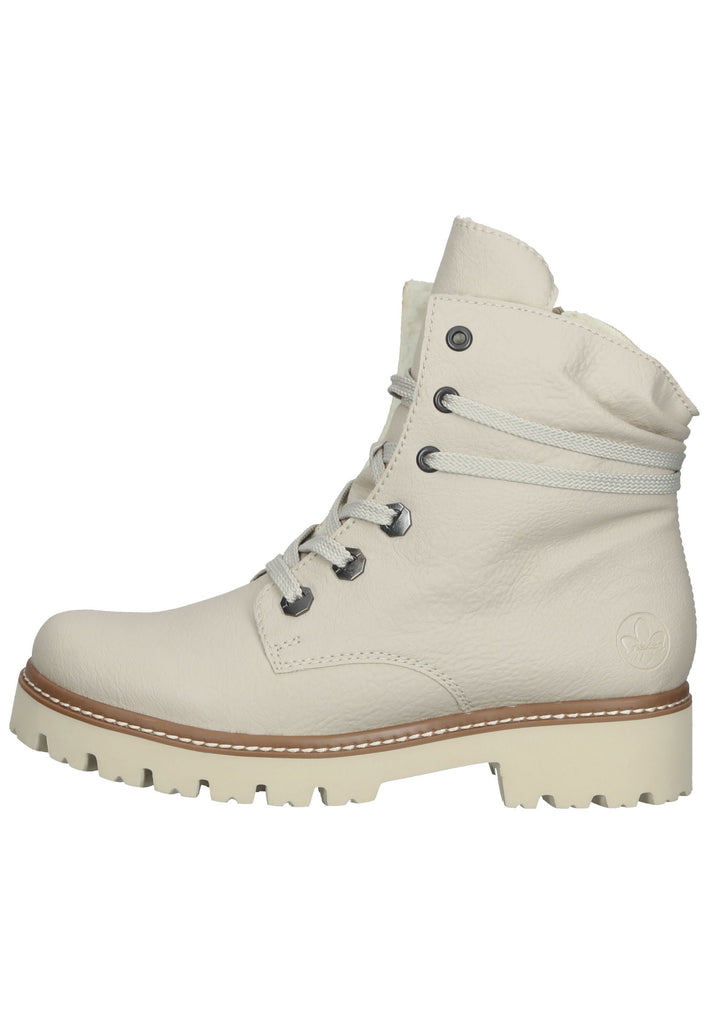 Rieker Stiefelette Lederimitat Creme Warmfutter - surf4shoes