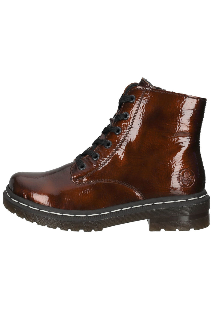 Rieker Stiefelette Lederimitat Dunkelbraun - surf4shoes