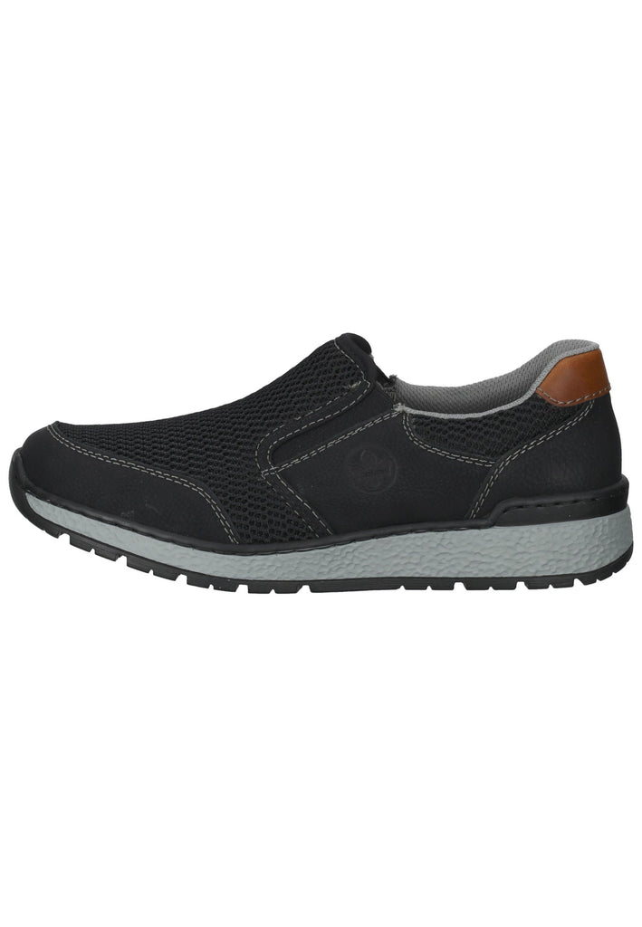 Rieker Slipper Lederimitat/Mesh Schwarz/Braun - surf4shoes