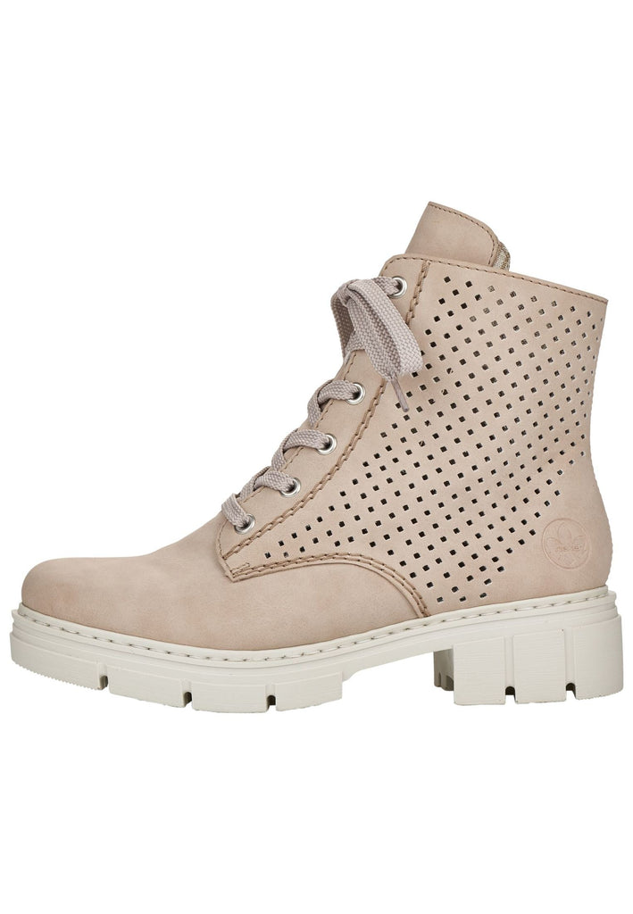 Rieker Stiefelette Lederimitat Beige - surf4shoes