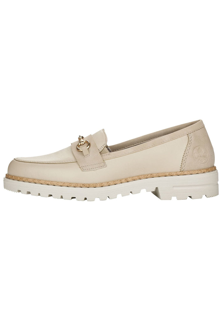 Rieker Slipper Leder/Synthetik Weiß - surf4shoes