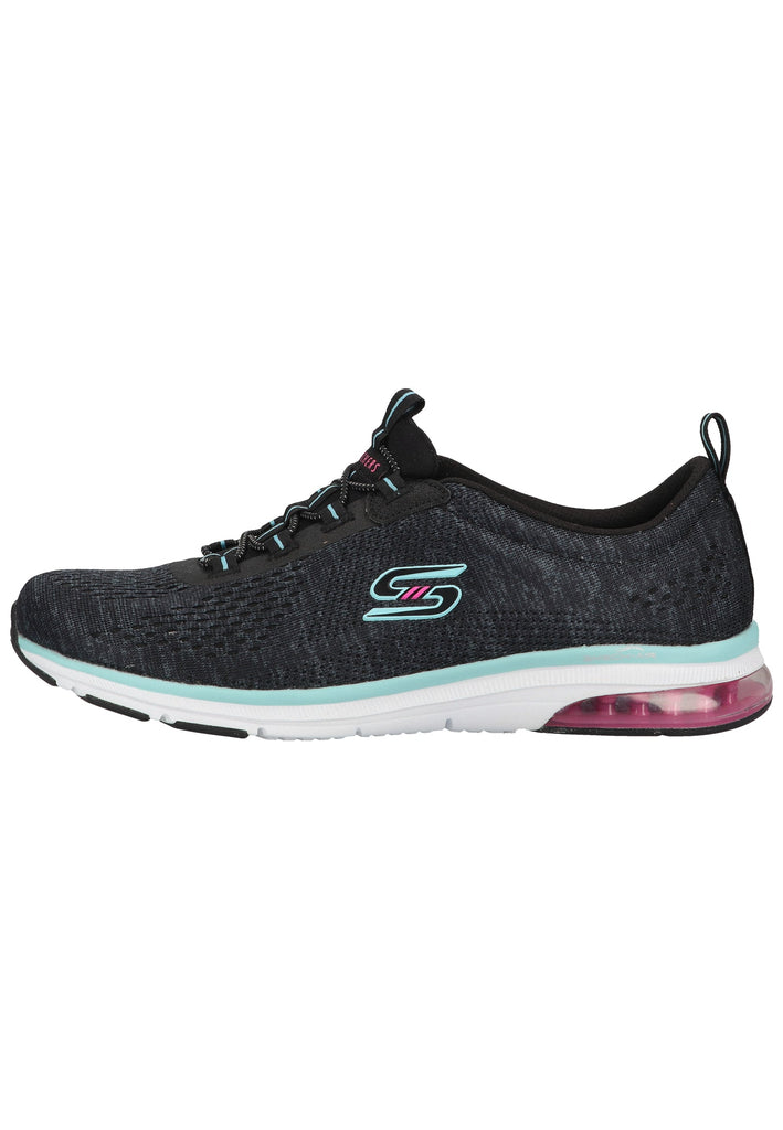 Skechers Sneaker Lederimitat/Mesh Schwarz/Blau - surf4shoes