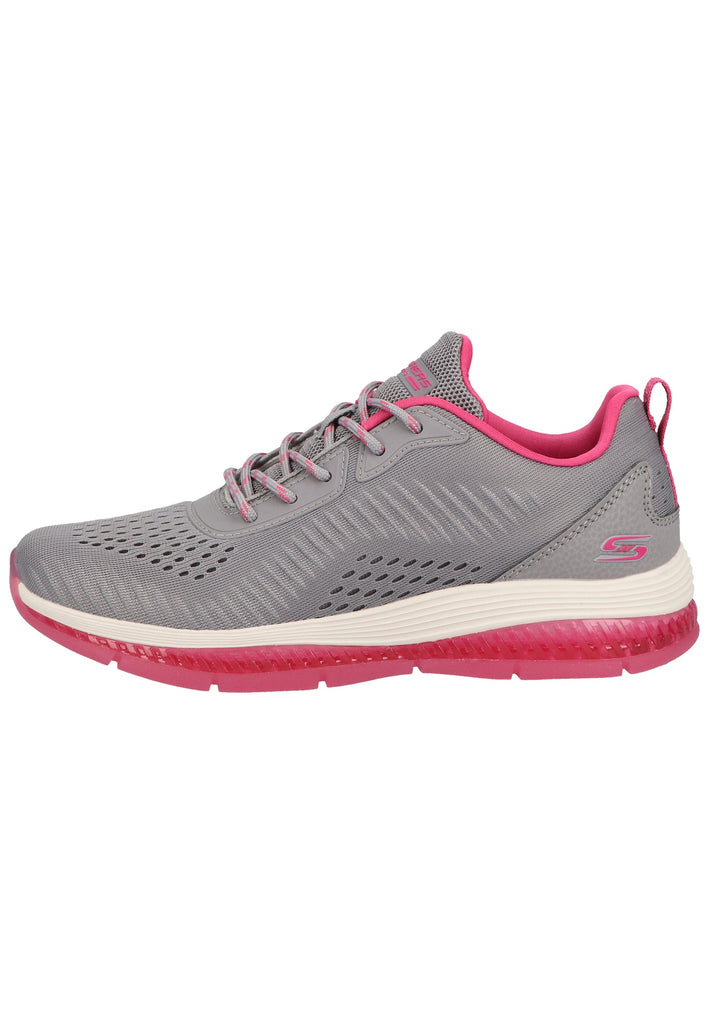 Skechers Sneaker Lederimitat/Mesh Grau/Pink - surf4shoes