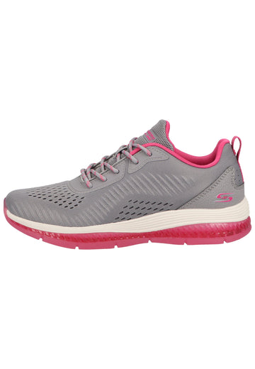 Skechers Sneaker Lederimitat/Mesh Grau/Pink - surf4shoes
