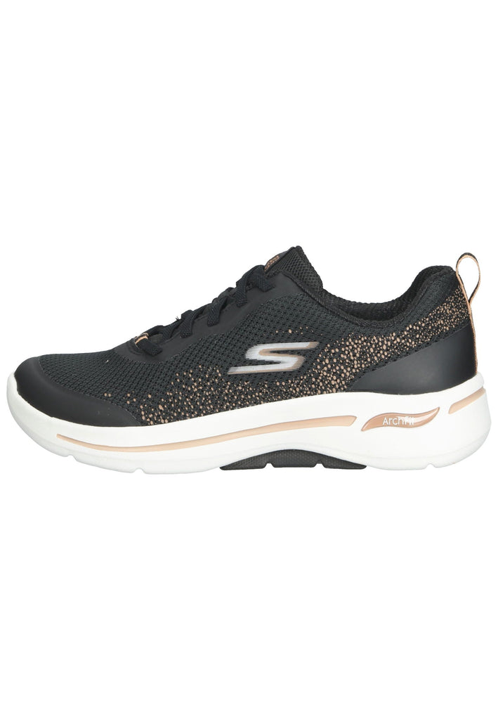 Skechers Sneaker Lederimitat/Mesh Schwarz/Gold - surf4shoes