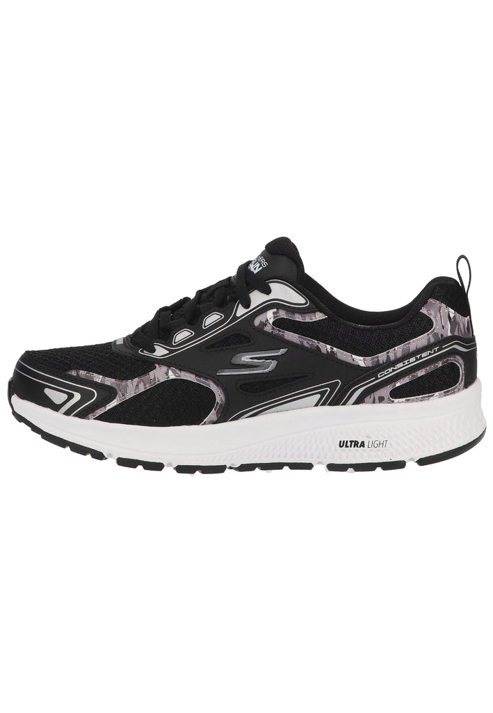 Skechers Sneaker Leder/Textil Schwarz/Silber - surf4shoes