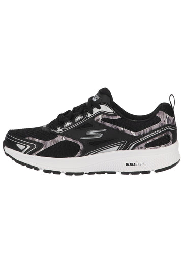 Skechers Sneaker Leder/Textil Schwarz/Silber - surf4shoes