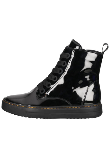 ara Stiefelette Lederimitat Schwarz Lack - surf4shoes