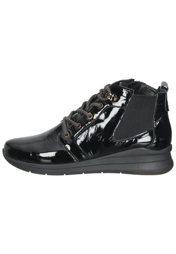 ara Stiefelette Lederimitat Schwarz Lack Warmfutter - surf4shoes