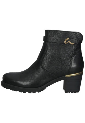 ara Stiefelette Leder Schwarz/Gold - surf4shoes