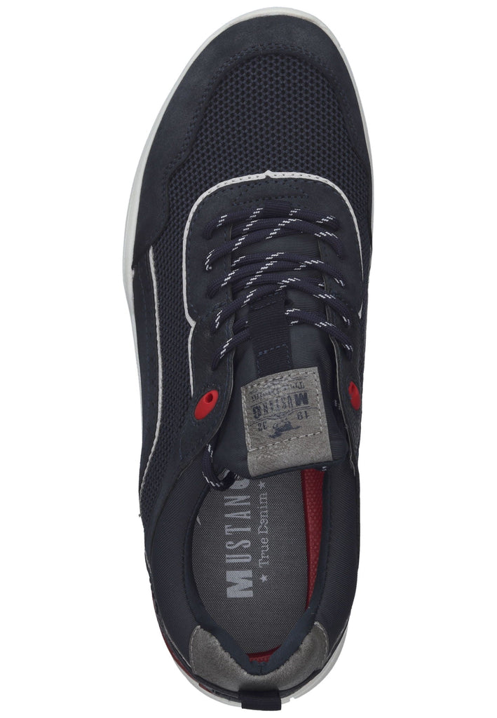 Mustang Sneaker Lederimitat/Textil Navy/Grün - surf4shoes