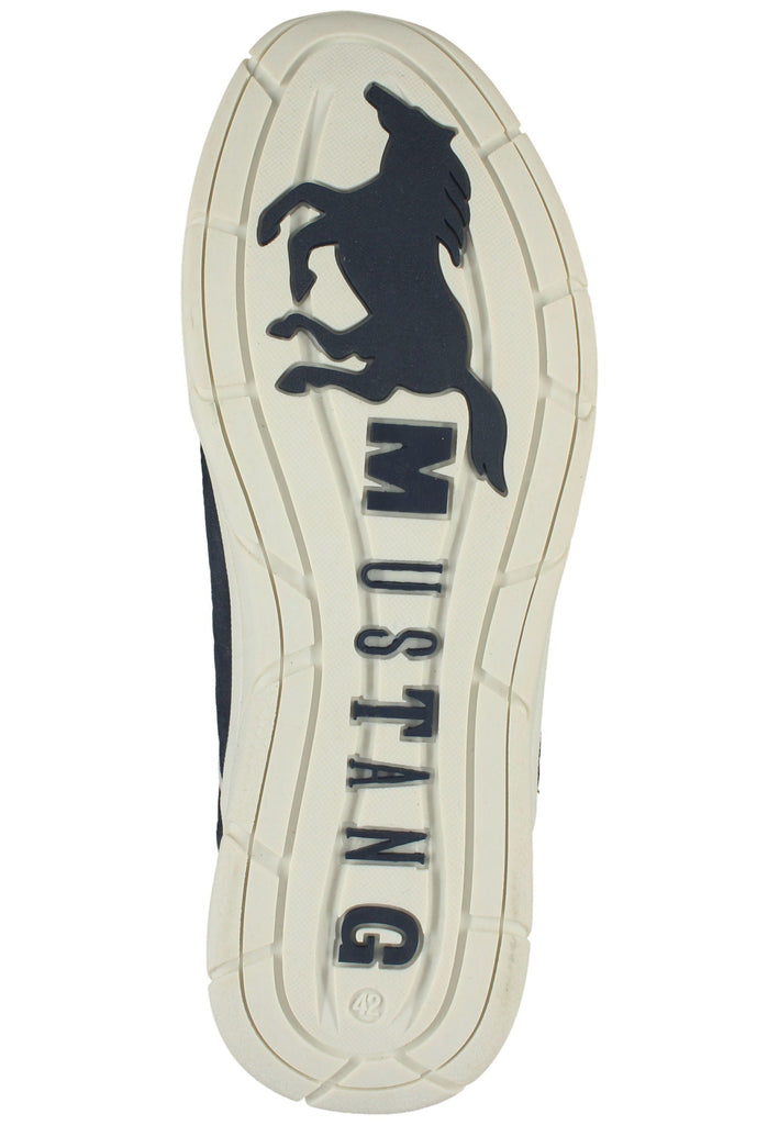 Mustang Sneaker Lederimitat/Textil Navy/Grün - surf4shoes