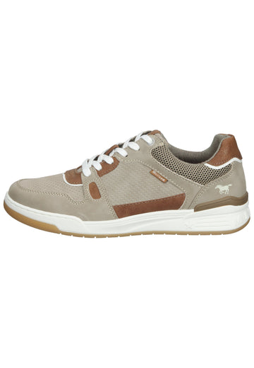 Mustang Sneaker Lederimitat Beige/Braun - surf4shoes